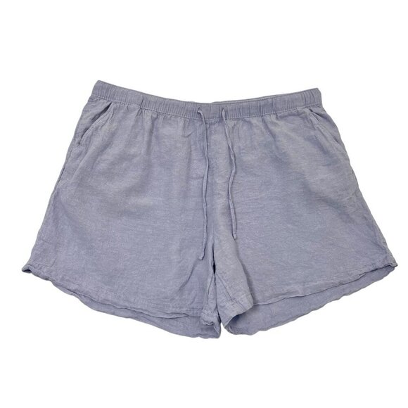 Tahari 100% Linen Pull On Shorts Summer Vacation Beach Lilac Purple size 2X - Picture 1 of 5